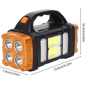 Foco LED Solar Recargable – Linterna de Camping con 4 Modos de Luz, Impermeable IP44, Gran Angular,