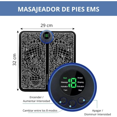 Masajeador de Pies Eléctrico EMS - Alivio Total con Estimulación Eléctrica Muscular Masajeador de Pies Eléctrico EMS - Alivio Total con Estimulación Eléctrica Muscular