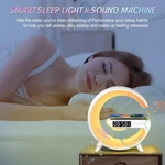 Lámpara de Escritorio LED Inteligente - Luz Ambiental con Carga Inalámbrica, Despertador y Altavoz B Lámpara de Escritorio LED Inteligente - Luz Ambiental con Carga Inalámbrica, Despertador y Altavoz B