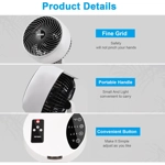 Ventilador Turbo Silencioso de Mesa con Circulación de Aire 3D - Temporizador, Mando a Distancia y O Ventilador Turbo Silencioso de Mesa con Circulación de Aire 3D - Temporizador, Mando a Distancia y O