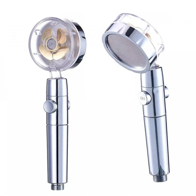 Cabezal de Ducha con Cargador Turbo - Alcachofa de Ducha con Presión Ajustable y Diseño de Hélice Cabezal de Ducha con Cargador Turbo - Alcachofa de Ducha con Presión Ajustable y Diseño de Hélice