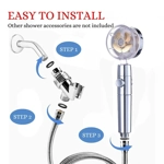 Cabezal de Ducha con Cargador Turbo - Alcachofa de Ducha con Presión Ajustable y Diseño de Hélice Cabezal de Ducha con Cargador Turbo - Alcachofa de Ducha con Presión Ajustable y Diseño de Hélice