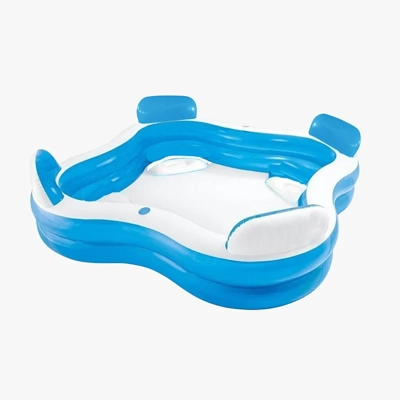 Piscina Familiar Inflable con Asientos y Posavasos – 183x183x51 cm, 390 L, Para 4 Personas Piscina Familiar Inflable con Asientos y Posavasos – 183x183x51 cm, 390 L, Para 4 Personas