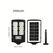 Lámpara LED Solar Exterior con Control Remoto y Sensor de Movimiento – 300W (Modelo Compacto)
