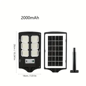 Lámpara LED Solar Exterior con Control Remoto y Sensor de Movimiento – 300W (Modelo Compacto)