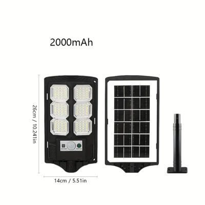 Lámpara LED Solar Exterior con Control Remoto y Sensor de Movimiento – 300W (Modelo Compacto) Lámpara LED Solar Exterior con Control Remoto y Sensor de Movimiento – 300W (Modelo Compacto)