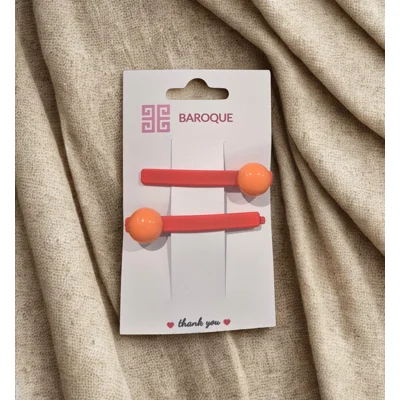 Orange Dot Hair Clips