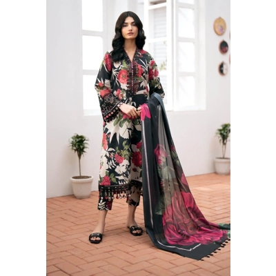 FLORAL BLACK PRINTED SUIT