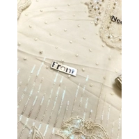 Beautiful white Party wear organza handwork dress