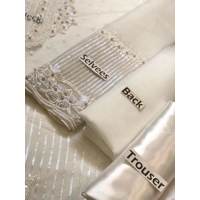 Beautiful white Party wear organza handwork dress