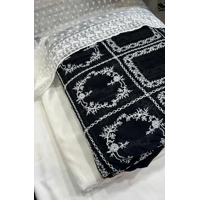 Silk lawn unstitched dress with chiffon dupatta