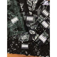 White black print modern dress