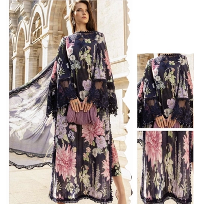 Floral printed patch work dress