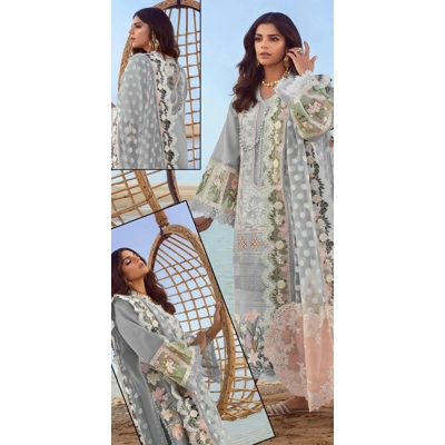 Embroidered Chikan Kari Unstitched Suit