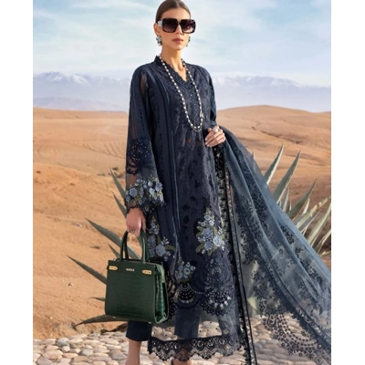 Chikan kari embroidery unstitched suit