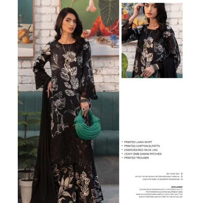 White black print modern dress