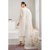 Beautiful white Party wear organza handwork dress