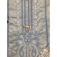 chikan kari dress in blue