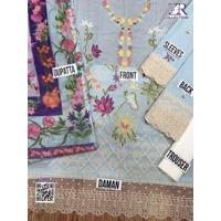 Self Thread Embroidered Unstitched suit