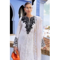 WHITE CHIKAN KARI SUIT