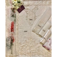 Beautiful white Party wear organza handwork dress