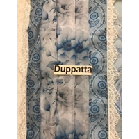 chikan kari dress in blue