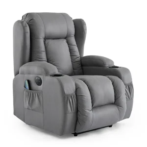 Caesar Electric Auto Leather Wing Grey Recliner Chair