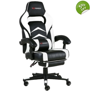 GTForce Turbo Sport Gaming White Faux Leather Chair