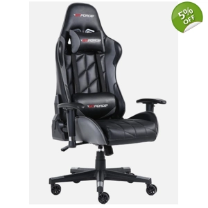GTForce Pro GT Sport Gaming Grey Faux Leather Chair