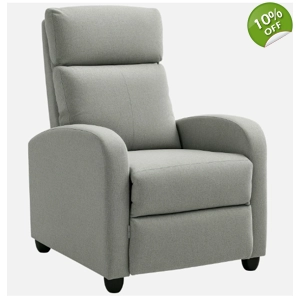 Recliner Linen Grey Fabric Armchair