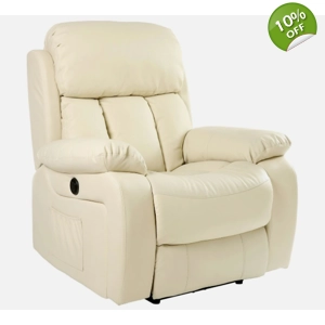 Chester Leather Heated Cream Armchair