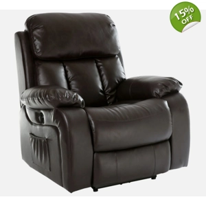 Chester Leather Heated Brown Electric Armchair