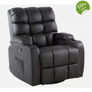 Heated Regal Rocking Leather Recliner Chair