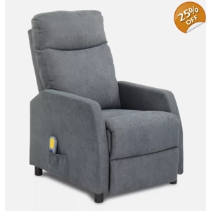 Massage Heated Grey Fabric Armchair