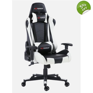 GTForce Pro FX Sport Gaming White Faux Leather Chair