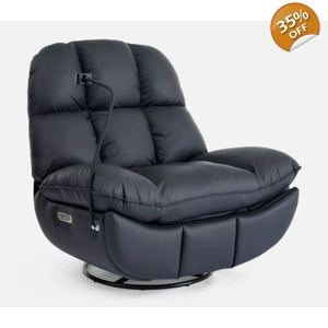 Chicago Electric Black Swivel Recliner Chair