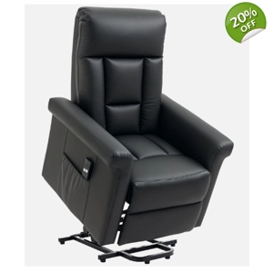 Power Lift Chair, PU Leather Black Electric Recliner