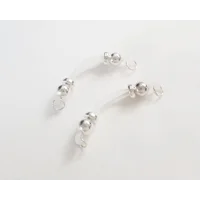 Bright Silver Beads w/Rondelles 6mm beads - Non Piercing Nipple Rings - Fake Piercing  b-076