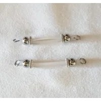 Stainless Steel Beads w/Rondelles 6mm beads - Non Piercing Nipple Rings - Fake Piercing  b-076