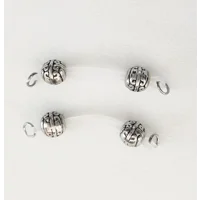 Pair of Scroll Metal Barbell Style Fake Piercing -NON PIERCING nipple jewelry B-018