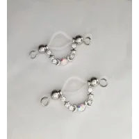 AB Rhinestone Celestial Nipple Stirrup - Non piercing nipple rings - Fake nipple piercing - b-021
