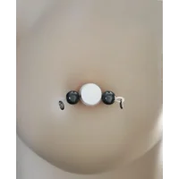 Hematite Round Beads - Non Piercing Nipple Rings - b-031
