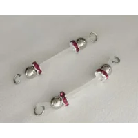 Silver-Small Fake Barbells - Non Piercing Nipple Jewelry - 6 mm Stainless Steel b-084SWAVY