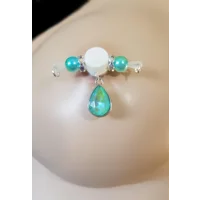 Mermaid Non Piercing Barbells - Fake Piercing Nipple Jewelry  - b-069