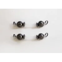GUNMETAL Stainless Steel Beads w/Rondells 8mm beads - non piercing nipple jewelry nipple rings b-053