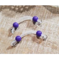 Small Fake Barbells - Non Piercing Nipple Jewelry - 6 mm beads - b-013