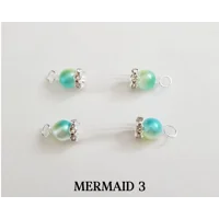 NEW COLORS - Mermaid Fake Barbells Clear Rhinestone Rondelles - Choose your favorite - Chains Option