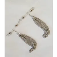 Chain Tassel - Choose your Bead Style - Fake Barbell Nipple Jewelry - Non Piercing - b-102