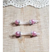 Lots of Colors to choose from- Pair of Fake Nipple Rings - Pearl Beads with AB(colorful) Rondelles o