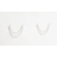 Blue Beads/Blue Rondelles- CHAINS AVAILABLE - Fake Barbell - non piercing nipple jewelry nipple ring